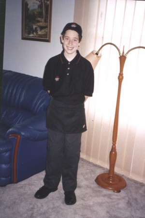 Dominic's first day at Pizza Hut.jpg (27586 bytes)